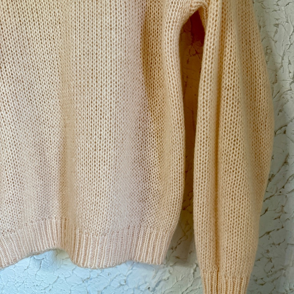 Vintage Peach Women's Turtleneck Sweater with Shoulder Embellishments - Picture 5 of 7